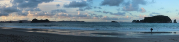 New Zealand 2014_3093 Hahei beach sunset panorama